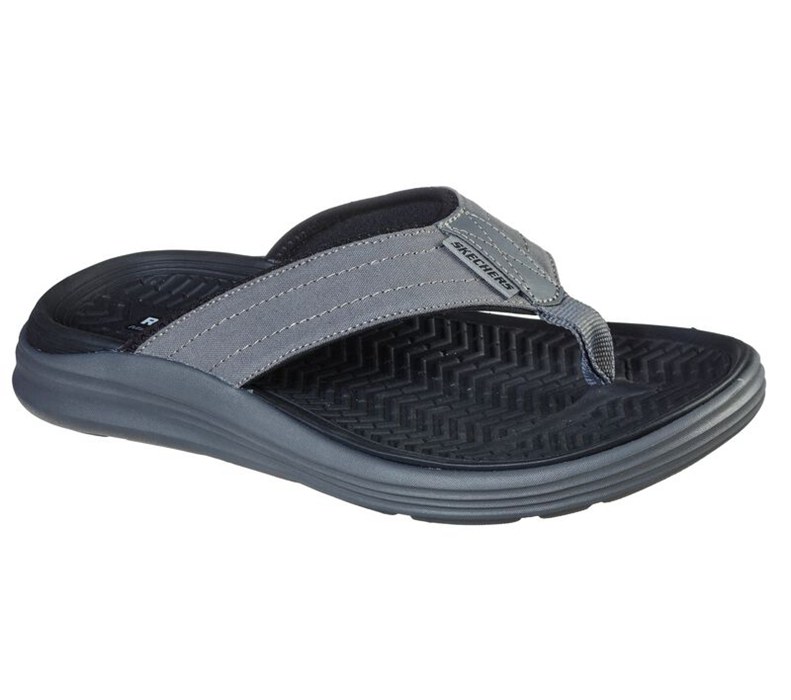 Skechers Relaxed Fit: Sargo - Reyon - Mens Flip Flops Deep Grey [AU-KS3938]